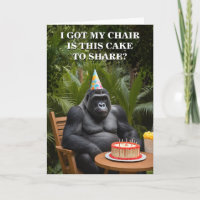 Funny Gorilla Celebrating in Jungle Birthday