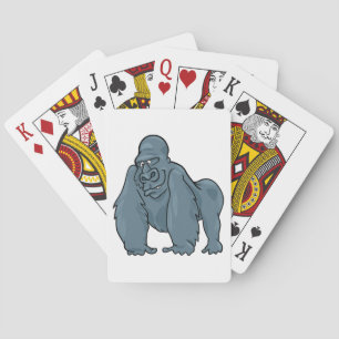 Funny Gorilla Cool Blue Ape Animal Design  Playing Cards