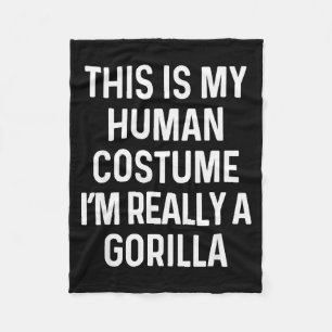 Funny Gorilla Costume Shirt Halloween Adults Kids Fleece Blanket