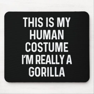 Funny Gorilla Costume Shirt Halloween Adults Kids Mouse Mat