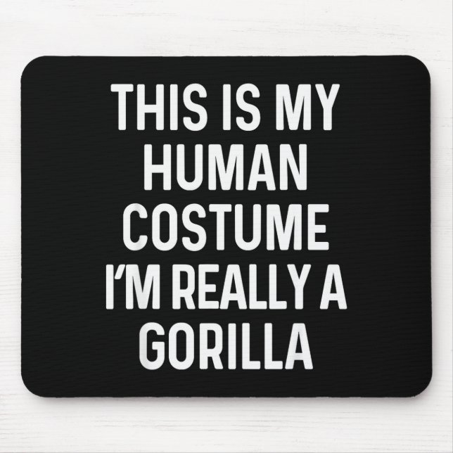 Funny Gorilla Costume Shirt Halloween Adults Kids  Mouse Mat (Front)