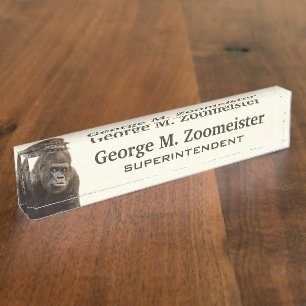 Funny Gorilla custom desk name plate