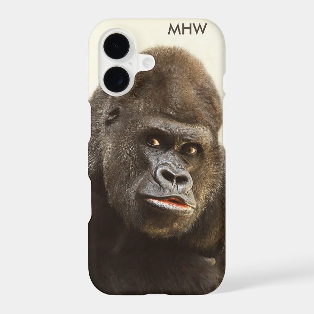 Funny Gorilla custom monogram cases (Back)