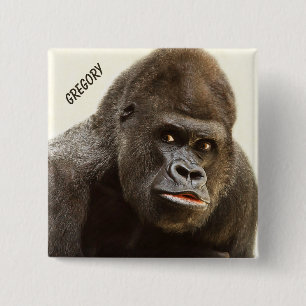 Funny Gorilla custom name button