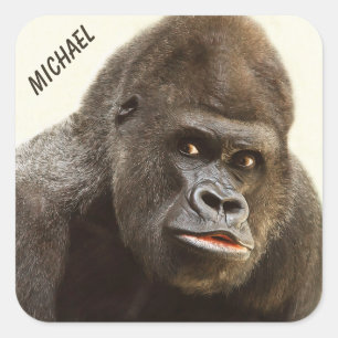Funny Gorilla custom name stickers
