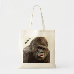 Funny Gorilla custom name tote bags