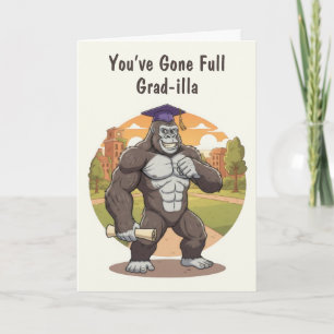 Funny Gorilla Graduation Card