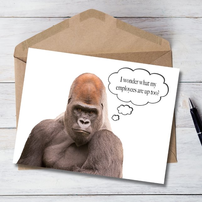Funny Gorilla Happy Birthday Boss Card (Creator Uploaded)