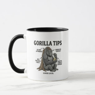 Funny Gorilla Safety Tips Infographic Illustration Mug
