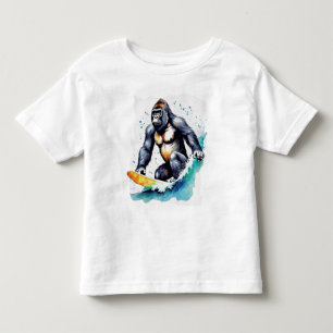 Funny gorilla surfing toddler T-Shirt