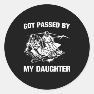 Funny Got Ped By My Daughter Vintage Skiing  Classic Round Sticker