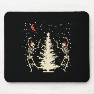Funny Goth Christmas Dancing Skull Mouse Mat