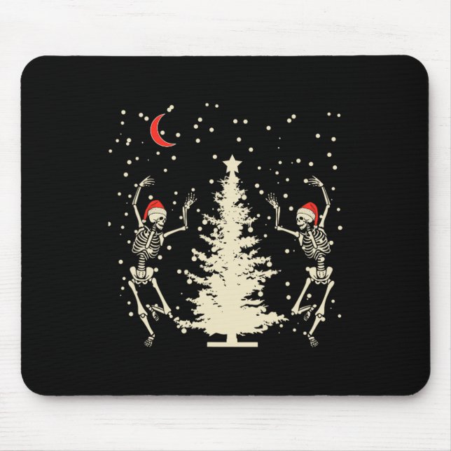 Funny Goth Christmas Dancing Skull  Mouse Mat (Front)