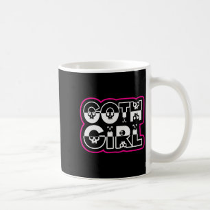 Funny Goth Girl Black And White  Coffee Mug