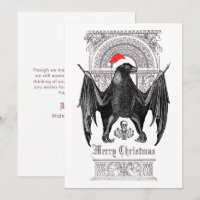 Funny Gothic Bat Merry Christmas Holiday Card