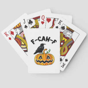 Funny Gothic Crow Humor F-Caw-F Essential Playing Cards