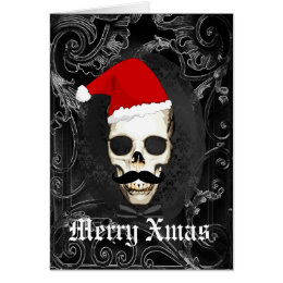 Gothic Christmas Card 3-Pack – Skull & Grinch Design, Handmade With Envelope