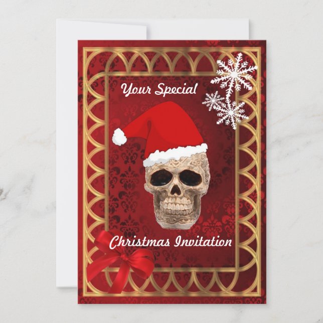 Funny gothic santa  ,  Christmas Invitation (Front)