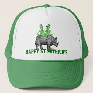 Funny gothic skeletons Irish  St Patrick's day Trucker Hat