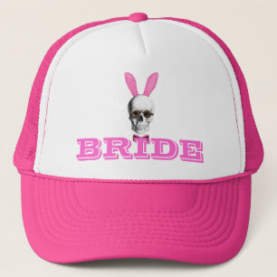 Funny gothic steampunk bunny brides trucker hat