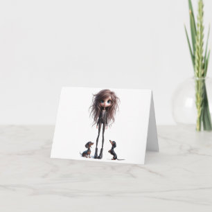 Funny Gothic Wiener Dogs Card