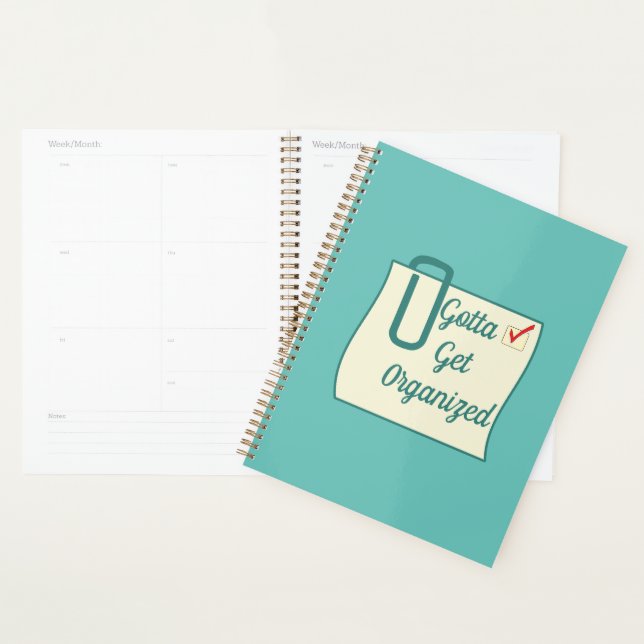 Funny Gotta Get Organised Checklist Green Planner (Display)