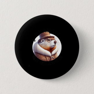 Funny Goundhog Graphic 6 Cm Round Badge