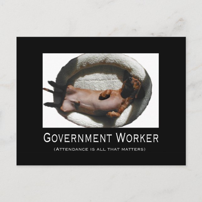 Funny Government Employee Postcard (Front)