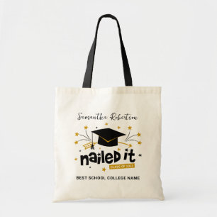 Funny Grad 2023 Nailed It Personalised Graduation Tote Bag