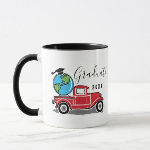 Funny Graduate 2019 Vintage Red Truck Globe Mug