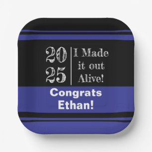 Funny Graduation 2025 Paper Plate