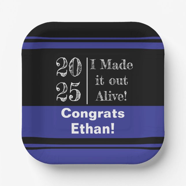 Funny Graduation 2025 Paper Plate (Front)