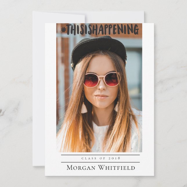 Funny Graduation Announcement Photo Card (Front)