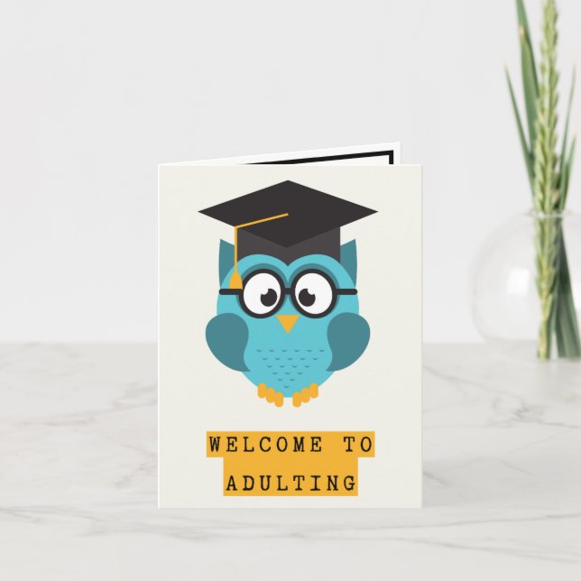 Funny Graduation Card Adulting humour (Front)