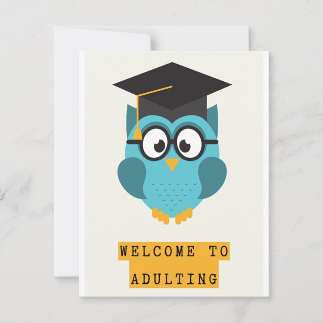 Funny Graduation Card Adulting humour (Front)