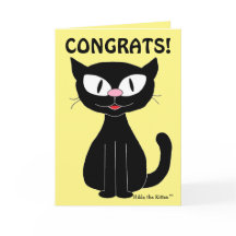 Funny Graduation Card Cartoon Cat