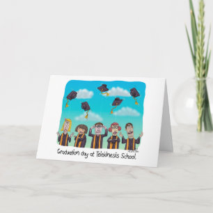 Funny Graduation Card - Day at Telekinesis School