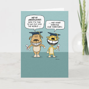 Funny graduation card: Dog Graduates Card