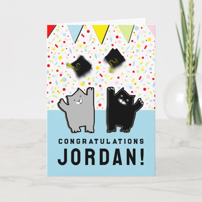 Funny Graduation Cats Card (Front)