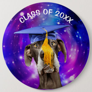 Funny Graduation Dog Wearing Hat 6 Cm Round Badge