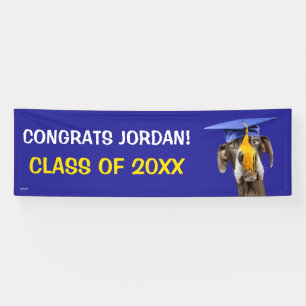 Funny Graduation Dog Wearing Hat Banner