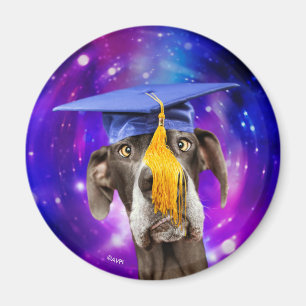 Funny Graduation Dog Wearing Hat Magnet