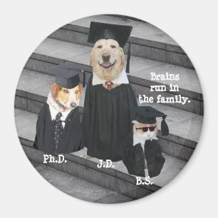 Funny Graduation Dogs & Cat Magnet