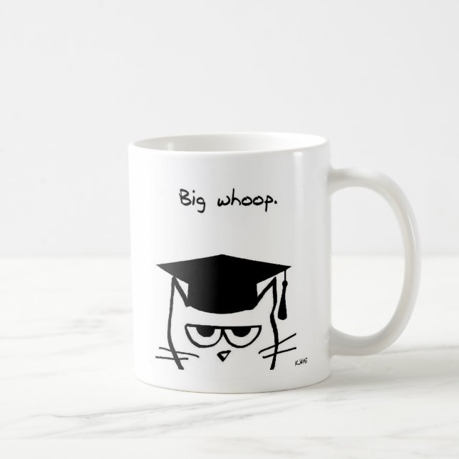 Funny Graduation Gift - The Cat is Not Impressed Coffee Mug (Right)