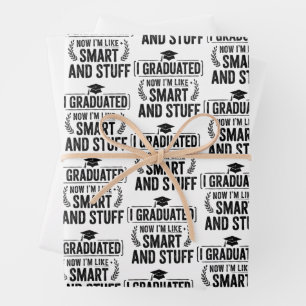Funny Graduation Graduate Smart and Stuff Ceremony Wrapping Paper Sheet
