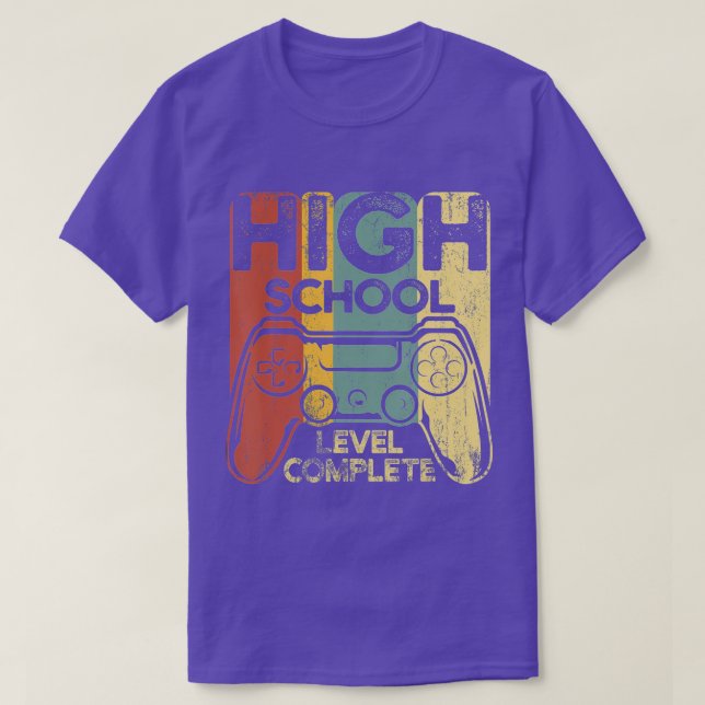 Funny Graduation High School Level Complete Senior T-Shirt (Design Front)