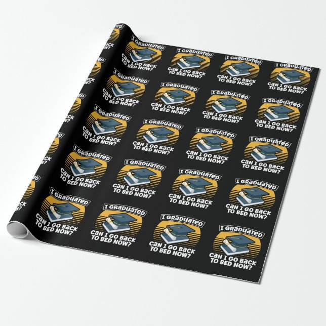 Funny Graduation Humour Lazy Student Sleepy Wrapping Paper (Unrolled)