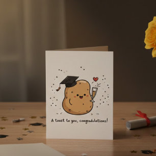 Funny Graduation Kawaii Toast Downloadable Card