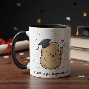 Funny Graduation Kawaii Toast University Graduates Mug