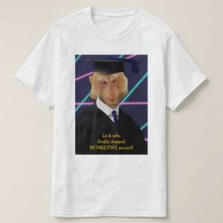 Funny Graduation Monkey Macaque Yearbook Custom T-Shirt